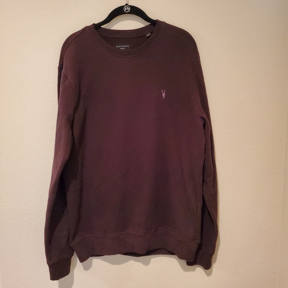 Allsaints Wine Raven Sweatshirt Medium